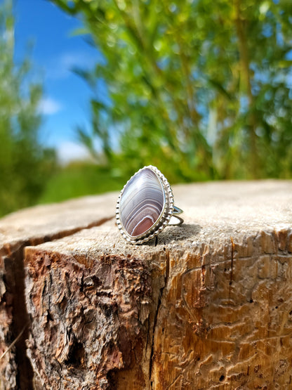 Botswana agate ring