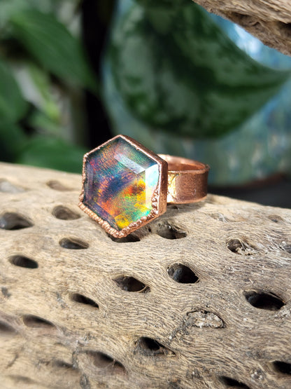 Aurora opal ring