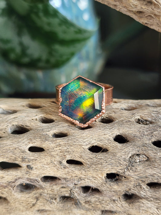 Aurora opal ring