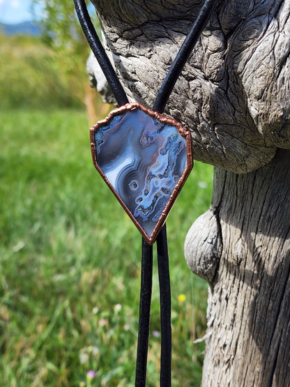 Botswana agate bolo tie