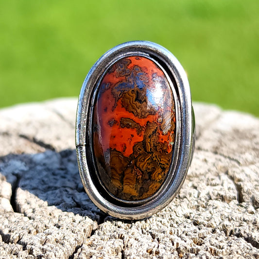 Flame Agate Ring
